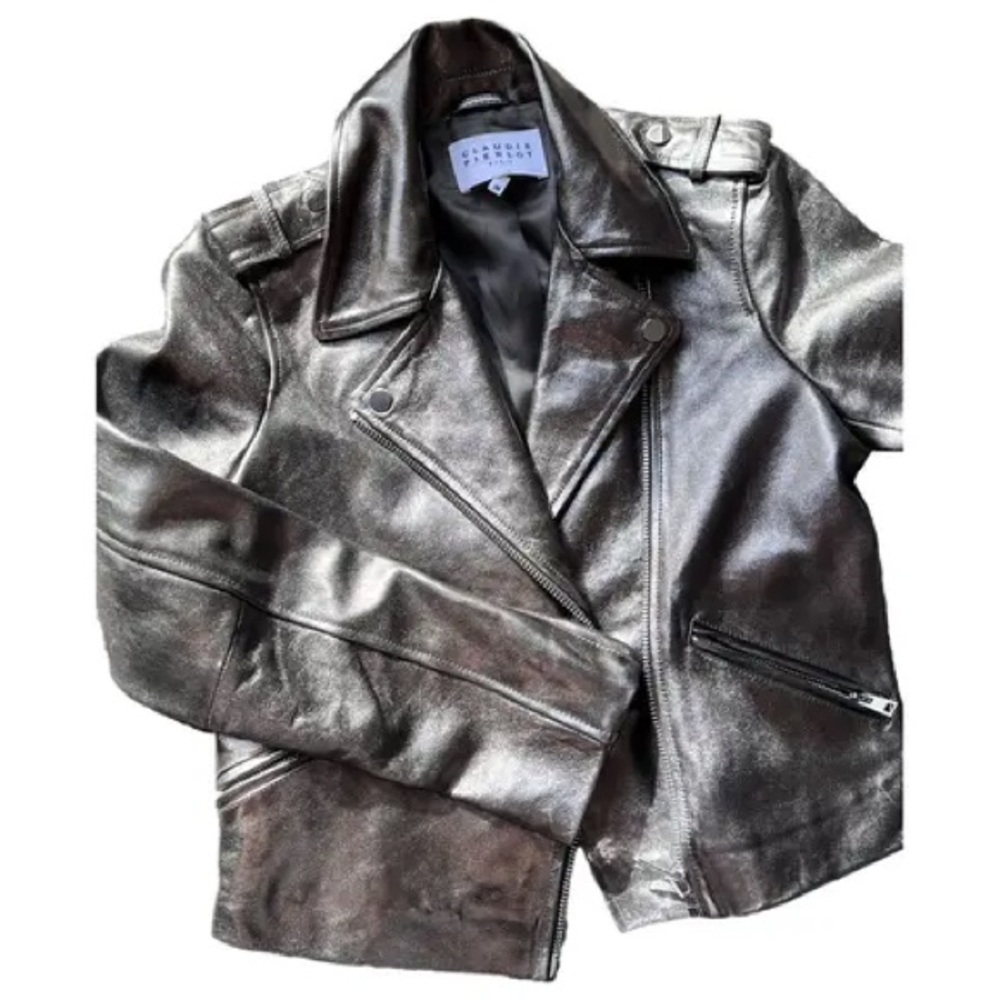 Claudie Pierlot unique silver leather jacket. Size 36